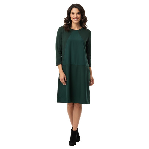 COS Collection of Style Green Dress S Colorblock Knit Woven Back Zipper - Picture 1 of 11